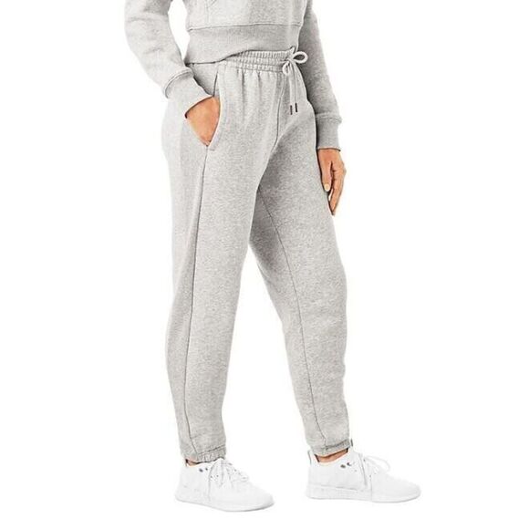 Member's Mark Ladies Fleece Jogger Size XL Light Grey Heather - Picture 2 of 8